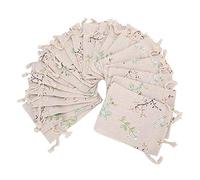 20 bolsas con cordón con patrón de flores, bolsa multiusos de arpillera para almacenamiento de regalos, bolsas de joyería, sacos de yute para regalos de boda, fiesta, cumpleaños,