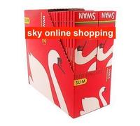 20 BOOKLETS SWAN RED KING SIZE SLIM GENUINE SMOKING CIGARETTE ROLLING PAPERS
