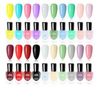 20 Bottles Non Toxic Nail Polish Set, Eco-Friendly Easy Peel Off and Quick Dry Water Based Nail Polish for Women, Teens, Kids