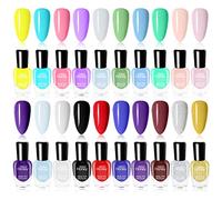 20 Bottles Non Toxic Nail Polish Set, Eco-Friendly Easy Peel Off and Quick Dry Water Based Nail Polish for Women, Teens, Kids
