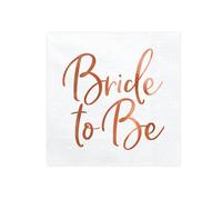 20 Bride to be rose gold paper napkins 33 x 33 cm