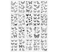 20 Butterfly Tattoo Stickers, Fashionable And Personalized Tattoo Stickers, Body Decoration Supplies, Party Dressing Supplies.