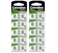 20 Button Cell Camelion Batteries AG10 / 189/389 / LR1130 Long Shelf Life (Expiry Date Marked) 0% Mercury
