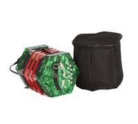 20 Button Concertina Accordion with 40 Reeds, Material and Adjustable Straps, Comes with Carrying Bag (B)