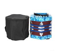 20 Button Concertina Accordion with 40 Reeds, Material and Adjustable Straps, Comes with Carrying Bag (D)