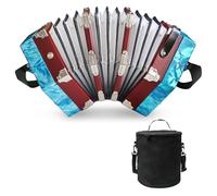 20 Buttons Accordion For Adults/Kids, Professional Accordion for Beginners, Adjustable Hand Strap, Musical Instrument Accessories With Carrying Bag, Harmonica, Gloves, Wipe Cloth(Blue)