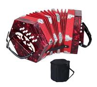 20 Buttons Accordion For Adults/Kids, Professional Accordion for Beginners, Adjustable Hand Strap, Musical Instrument Accessories With Carrying Bag, Harmonica, Gloves, Wipe Cloth(Red)