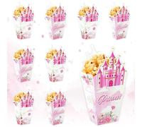20 Castle Popcorn Boxes Princess Party Popcorn Boxes Pink Diamond Candy Bags Suitable for Brides and Princesses Birthday Parties.