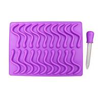 20 Cavity Earthworms Silicone Mold Gummy Jelly Candy Chocolate Mold Cake Decorating Tools Baking Moulds with Dropper Silicone Chocolate Molds for Baking