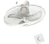 20" Ceiling Fan 360°Oscillating Wall-Mounted Fan 3 Large Metal Fan Blades for Home Commercial Industry,90W, White(Mechanical)