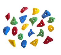 20 Childrens climbing holds/stones with fixings. Commercial grade holds made in the UK by climbers (03. Mixed with tree fixings)