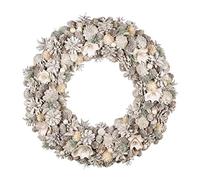 20" Christmas Wreath Pine Cone & Winter Rose Hanging Door Garland