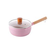 20 CM/2.4L Deep Saucepan with Glass Lid, Multipurpose Nonstick Cooking Pot Nonstick Soup Pot with Lid, PFOA Free Non-Toxic, Stone Coating, Induction Cooking Pot for Home Kitchen or Restaurants (Pink)