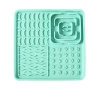 20 cm × 20 cm Lick Mat for Dogs and Cats, Licking Pad with Suction Cups for Dog Puppy, Portable Licky Bowl for Dogs, Easy to Clean, Multi-functional Pet Mat for Bathing, Grooming and Training (Green