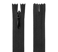 20 cm / 8 Inch Black Invisible Zip - Nylon Closed-End Concealed Zipper for Dressmaking, Skirts, Cushions, Bridal & Alterations - Giddy Square