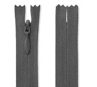 20 cm / 8 Inch Dark Grey Invisible Zip - Nylon Closed-End Concealed Zipper for Dressmaking, Skirts, Cushions, Bridal & Alterations - Giddy Square