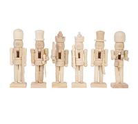 20 cm Christmas Nutcracker Figures, Wooden Nutcracker Figure Soldier Christmas Decoration, Christmas Nutcracker Soldier Unpainted Blank Walnut Soldier Ornaments Doll Traditional Nutbreaker Decoration