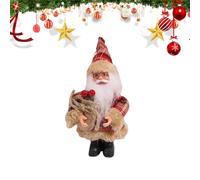 20 cm Christmas Realistic Standing Santa Claus Doll, Traditional Santa Figure Xmas Ornament for Window Table Home Gift