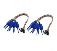 20 cm Logic Analyzer Probe Kit with Male and Female Hooks for Hobby Compnt USB Analyzer, for Durable IDC Cable Clamps for Industrial Testing(Blue)