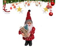 20 cm Realistic Standing Santa Claus Figure, Traditional Xmas Ornament for Window Table Home Gift DIY Festival Decoration (D)
