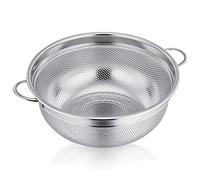 20 cm Strainer, Herogo Stainless Steel Pasta Sieve with Handle, Micro-Perforated Kitchen Sieve Metal Sieve for Pasta, Fruit, Vegetables, Healthy & Dishwasher Safe, Metal Silver