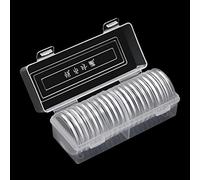 20 Coin Capsules Plastic Coin Holder with 20 Protect Gasket and 1 Storage Box for 17/20.5/25/27/30/32/40/46mm Coin Collecting