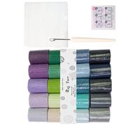 20 Color Acrylic Yarn Rug Making Set for Carpet Hooking Includes Latching Hook Crochet Needle Net Fabric for Beginner Carpet Embroidery Beginner