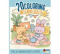 20 Coloring Intermediate (Start) Vol. 6: Mundo Cozy & Cute: Libro para colorear con escenas tiernas, estilo kawaii y nivel de dificultad medio. Ideal para relajarse.