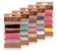 20 Colors 20 Yards Thread Cord for Jewelry Making, Multi-Color Natural Flax String for Bracelet Macrame Twine Bright Cord Rope String for Scrapbooking, DIY Handmade Craft Keychains Making Accessories