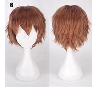 20 Colors 30cm Short Universal Wigs Black White Pink Orange Purple Heat-resistant Fiber Hair Party Costume Cosplay Wig+ Hair Net K049-6