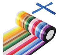 20 Colors 500 Yards Rainbow Satin Ribbon 3/8 Inch x 25 Yard Total 500 Yards Colorful Fabric Satin Ribbon Set Assortment Ribbons for Gift Wrapping Halloween Christmas Wedding Party Decorations