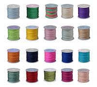 20 Colors Nylon Braided Rope Color Line China Knot Hemp Rope Braided DIY Necklace Bracelet Jewelry Crafts Making, Length 45 Meters, Diameter 0.8 mm (Style 1)