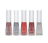 20-Colour Water-Based Nail Polish - 5 Bottles x8ml, No Bake, Tear-Off, Transparent, Great Christmas Birthday Gift for Girls(Clear, A)