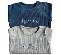20 Colours Baby -Toddler- Kids - Adult - Plain or Personalised Gifts - White, Brown Tracksuit Colours Ribbed Boys Pyjamas and Girls Pyjamas Customised Gifts (9-10 Years, Personalised Dove Grey)