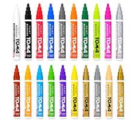 20 Colours Set of Oil-Based Paint Marker Pens Permanent - 2.5mm Round Tip, Fast-Drying Waterproof Ink - Universal for Metal, Tyres, Plastic, Wood, Glass, Outdoor Marking, Workshop, Art, Crafts, DIY