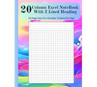 20 Column Excel NoteBook With Two Lined Heading: Twenty Column To Track Any Data Or Activity With Customizable Columns And Plenty Of Writing Space, ... Blank Column, 120 Pages 8.5 x 11 Inches