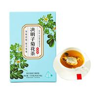 20 Count Cassia Seed Chrysanthemum Tea Bags, Eyes Brighten Liver Cleanse, Independent Triangular Bag, 100% Natural Health Tea Bag for Afternoon Tea Party Gift(No Plate)