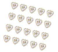 20 Count Fashion Heart And Pearls Bowknot Charm Love Pendants Jewelry Accessories Suitable For Creative Making Jewelry Accessories
