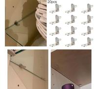 20 Count Iron Shelf Support Brackets L-Shaped 6mm Pegs for Bookcase Cabinet Shelving and Furniture Mounting Support