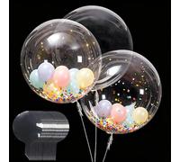 20 Count Pack of Bobo Balloons, 24 Inch Clear Balloons to Fill, Transparent Bubble Balloons for Various Celebrations, Durable and Reusable Party Decorations