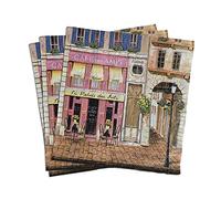 20 Count Paper Napkins Vintage Floral Pattern,Printting Peony Birds Decorative Decoupage Dinner Tea Party Shower Serviettes, Cafe De Amis