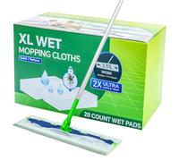 20 Count XL Wet Mopping Cloths for Swiffer Sweeper XL Mop - Disposable X-Large Wet Pad Refills - Multi-Surface Wet Wipes Mopping Pads Refill for Floor Cleaning