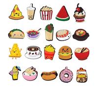 20 crocodile patterned hanging decorations and shoe accessories, cartoon shoe decorations, sandal accessories, and bracelet wristbands, various cute food-shaped shoe accessories for girls, boys, gifts