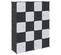 20 Cube Shelving System with PP Hanging Rods, 144.5 x 46.5 x 179 cm, Versatile Organiser System for Clothes Storage, Wardrobe, Shoe Rack, Hallway and Bedroom