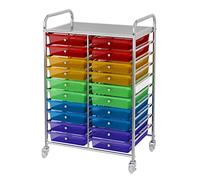 20-Drawer Rolling Craft Storage Cart - Mobile Trolley for Art Supplies, Makeup, Tools & Scrapbooking - Versatile White nizer for Home & Office Use