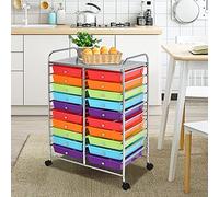 20-Drawer Rolling Storage Cart - Metal Frame, Multipurpose on Wheels for Office, School & Craft Supplies - Ideal for Scrapbooking & Easy Access Storage