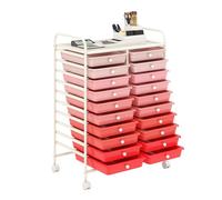 20-Drawer Rolling Storage Cart - Metal on Wheels for Office & School, Multipurpose Craft Storage for Scrapbook & Art Supplies, Space-Saving Design