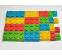 20 Edible Building Bricks Sugarpaste Cake Decorations, Set of 20 Multicoloured, Handmade by Fairie Blessings
