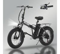 20" Electric Bikes for Adults Fat Tire Folding Bike Portable E-bike Height Adjustable with 250W Motor Removable 36V Battery Electric Commuter Bicycle for Men and Women (20inch Ebike)
