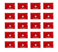 20 Empty First Aid Bags, 16 x 11 cm Red Medical Pouches | Compact zip pouches for DIY first aid kits, store in cars, offices, schools, sports bags and travel luggage